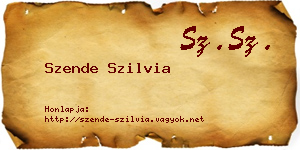 Szende Szilvia névjegykártya